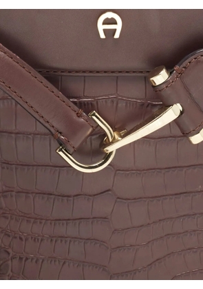 Aigner Vintage Cavallina crocodile-effect handbag - Red