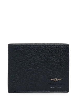 Aeronautica Militare logo-plaque pebbled-leather wallet - Blue