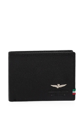 Aeronautica Militare eagle-plaque debossed-logo wallet - Black