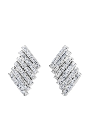 Susan Caplan Vintage 1960s crystal-embellished clip-on earrings - Silver
