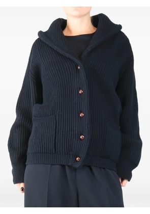 Crime ribbed shawl-collar cardigan - Blue