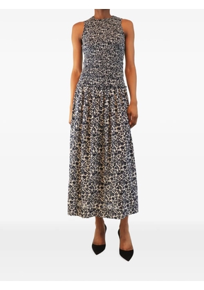 Apiece Apart shirred floral-print midi dress - White