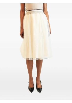Brunello Cucinelli Vintage tulle midi skirt - Neutrals