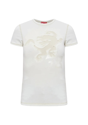 Diesel T-Uncuties-Longer-Aa1 appliqué-detailed T-shirt - White