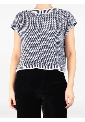 Carolina Herrera Vintage sleeveless knit blouse - Blue