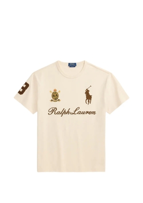 Polo Ralph Lauren logo-embroidered crest-patch T-shirt - Neutrals