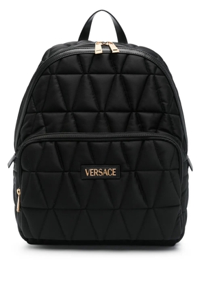 Versace logo-lettering backpack - Black
