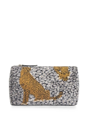 Inoui Editions floral leopard-print make up bag - Black