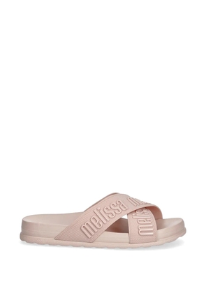 Melissa logo-embossed crossover slides - Pink