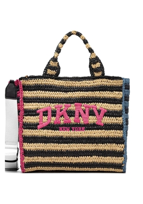 DKNY striped logo-embroidered tote bag - Black