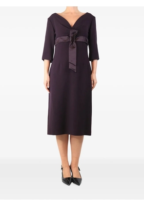 Alexander McQueen Pre-Owned bow-detail V-neck midi dress - Purple