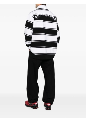 Balenciaga striped logo-patch polo shirt - White
