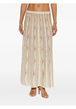 Ulla Johnson pointelle-knit metallic-thread maxi skirt - Neutrals