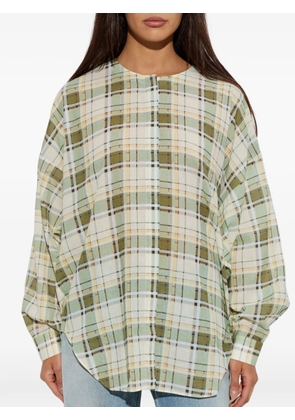 FRAME plaid-pattern long-sleeve blouse - Neutrals