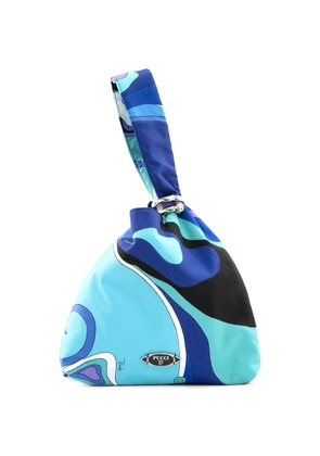 PUCCI Emilio Orchidee-print knot bag - Blue