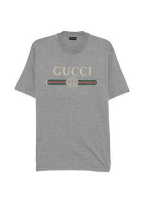Gucci interlocking G web-stripe T-shirt - Grey