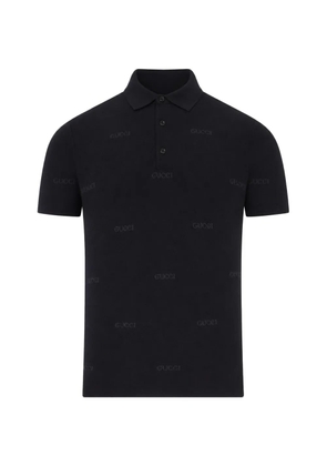 Gucci logo-jacquard polo shirt - Black