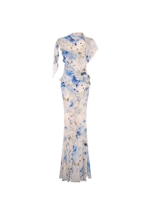 Paris Georgia ruffled printed maxi dress - Neutrals