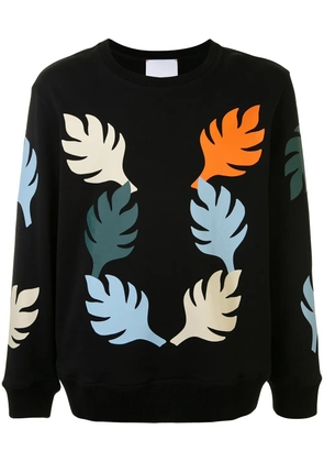 Ports V leaf print jumper - Black