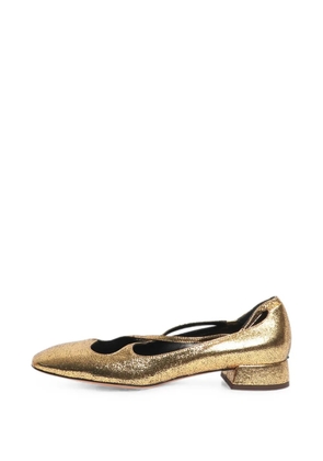 A.Bocca square-toe crossover-strap pumps - Gold