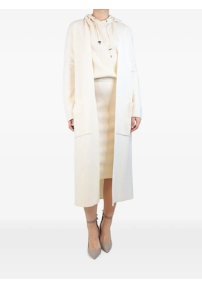 Maje hooded longline coat - Neutrals
