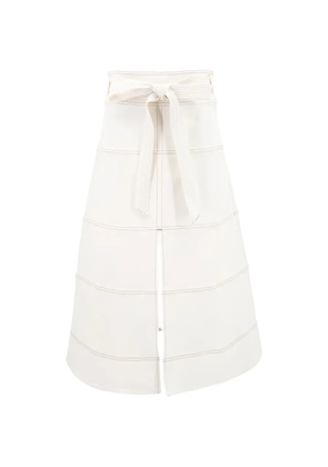 Tanya Taylor Hudson topstitched skirt - Neutrals