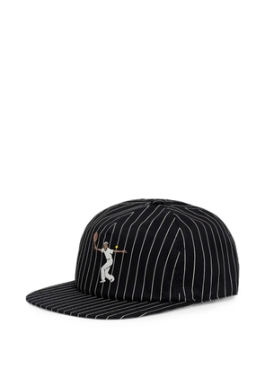 Lacoste pinstripe-pattern embroidered-motif cap - Black