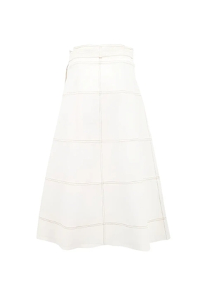Tanya Taylor Hudson topstitched skirt - Neutrals