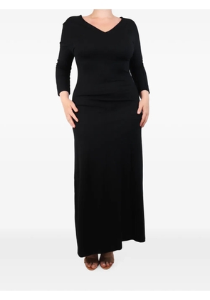 The Row Pre-Owned long-sleeve V-neck midi dress - Black