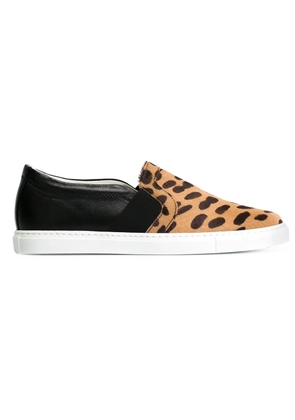 Lanvin leopard-print pull-on sneakers - Black