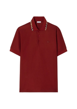 Burberry Check-trim cotton polo shirt - Red