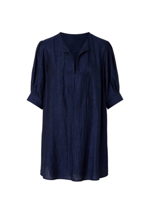 Officine Generale Ggi crinkled-finish pleated-back mini dress - Blue