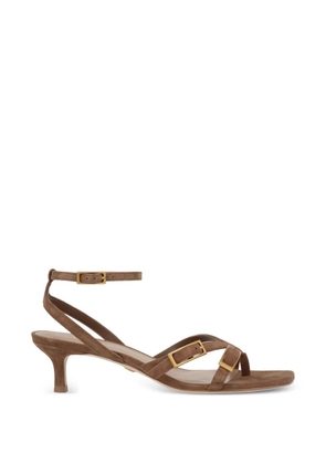 POTAMY buckle-detail suede sandals - Brown