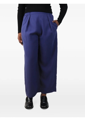 BAMFORD pleated silk wide-leg trousers - Blue