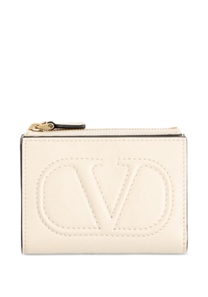 Valentino Garavani compact VLogo Walk wallet in calfskin - Neutrals