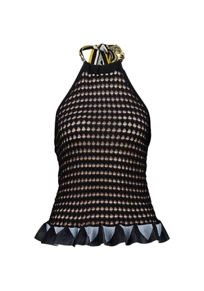 La DoubleJ Fiocchetto open-knit halterneck top - Black