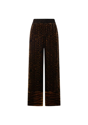 Pierre-Louis Mascia animal-print wide-leg trousers - Brown