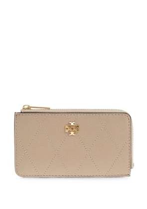 Tory Burch quilted leather card holder - Neutrals