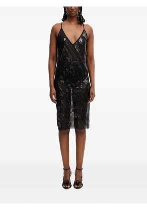 Rick Owens Lilies sequin-embellished semi-sheer midi dress - Black