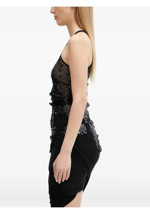 Rick Owens Lilies sequin-embellished mesh top - Black