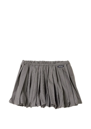 Miu Miu pleated gingham check skirt - Grey