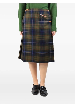 Lafayette 148 tartan pleated skirt - Green