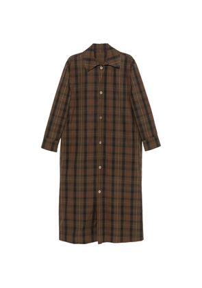MARBELL Victoria check-pattern cotton trench coat - Brown