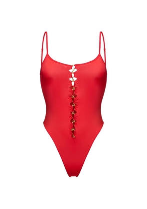KOROBEYNIKOV pierced-detail bodysuit - Red