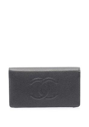 CHANEL Pre-Owned 2015-2016 Coco Mark bi-fold long wallet - Black