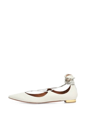 Aquazzura lizard-effect ballet flats - White