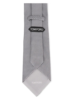 TOM FORD geometric-pattern tie - Grey