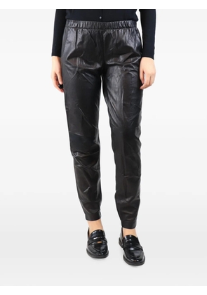 Vince elasticated-waist leather trousers - Black