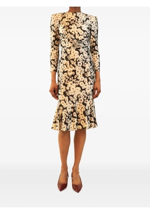 Philosophy Di Lorenzo Serafini floral-print ruched midi dress - Black