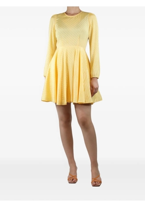 Maje gathered jacquard mini dress - Yellow